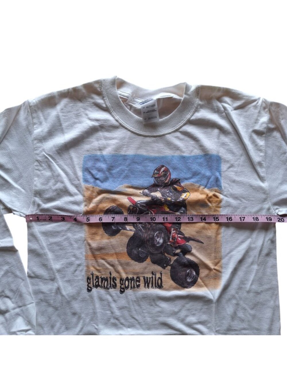 Glamis Gone Wild M Ultra Cotton ATV Gildan  Long Sleeve Shirt White Sand Dunes - Picture 4 of 8